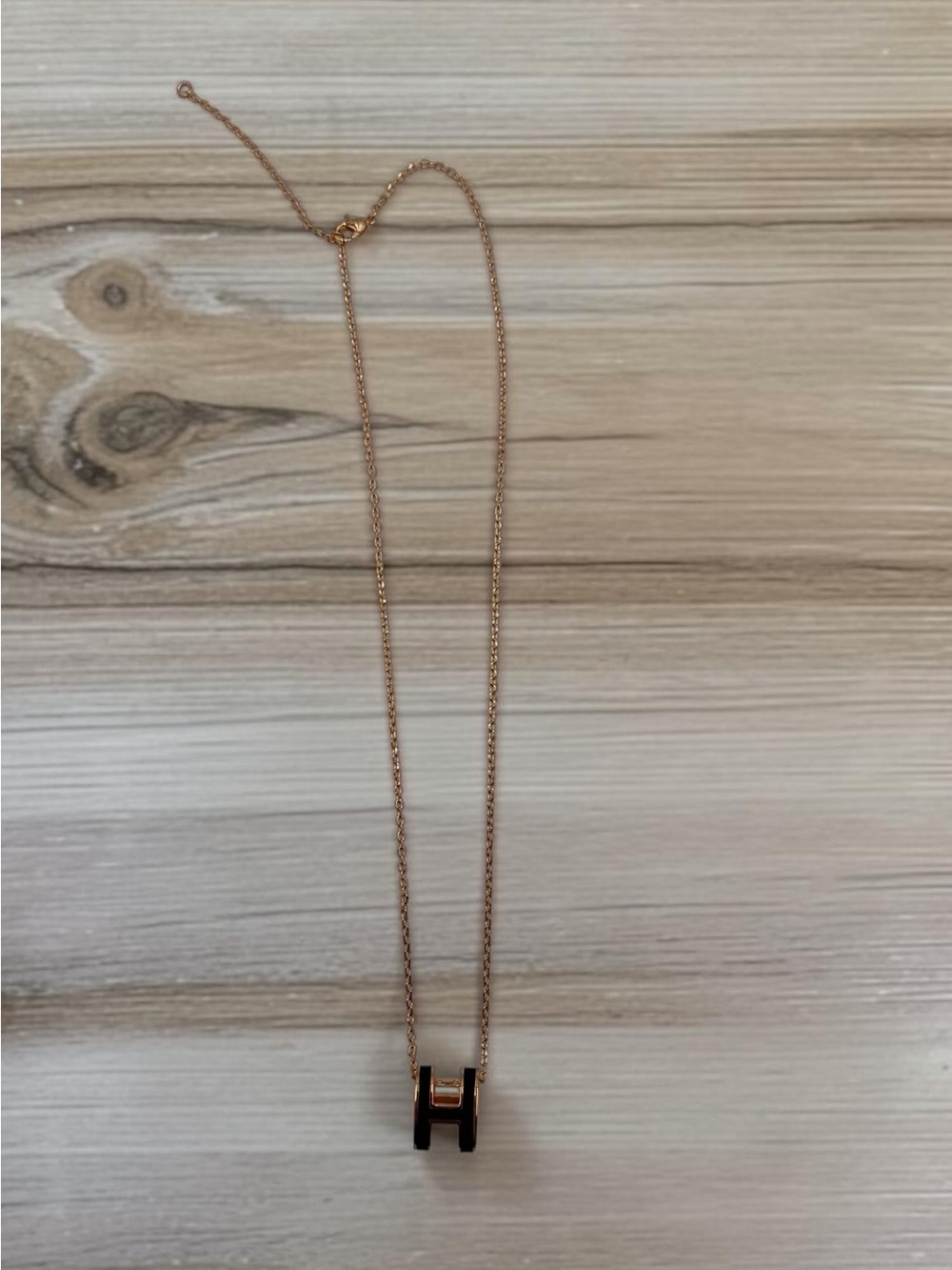 Hermès Mini Pop H Pendant Necklace Rose Gold